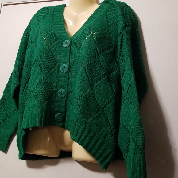 Chunky Oversized Hi Low Hem Knit Vintage 80s Style - Picture 3 of 6